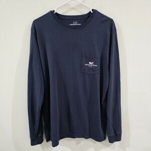 Vineyard Vines Mens T Shirt Size Medium Navy Blue Whale Key West Nautical Beach